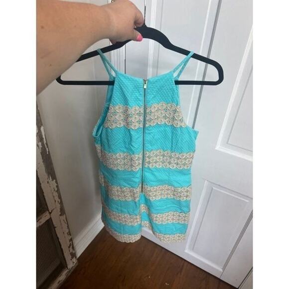 lilly pulitzer 6 shorely blue with gold annabelle shift dress - Picture 4 of 4